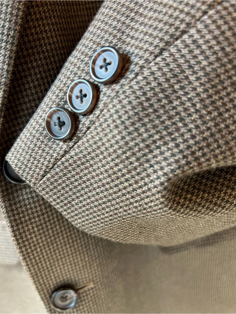 Lauren Ralph Lauren Houndstooth Sport Coat Mens Size 42R Macys Brown Blazer